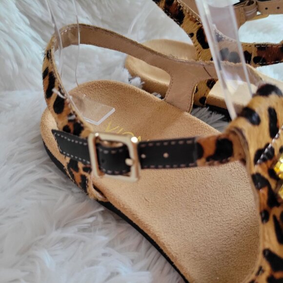 Vionic Tatiana Leopard Print Jeweled Thong Orthaheel Comfort Sandals SZ 6 - Picture 10 of 14